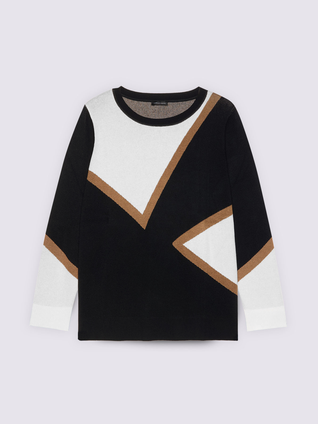Color block crew neck sweater image number 4