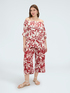 Off-shoulder blouse with print image number 4