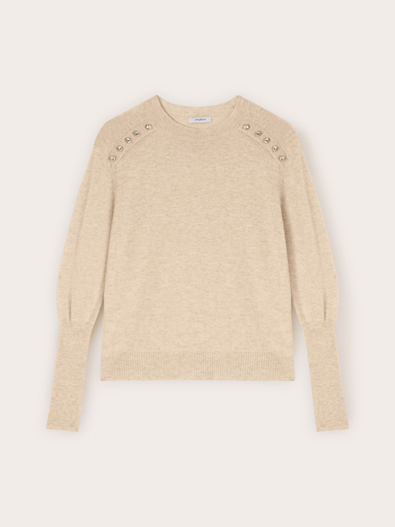 Maglia in misto lana con dettagli gioiello