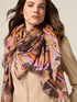 Patterned silk blend scarf image number 0