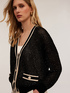 Cardigan en maille ajourée avec micro paillettes image number 3