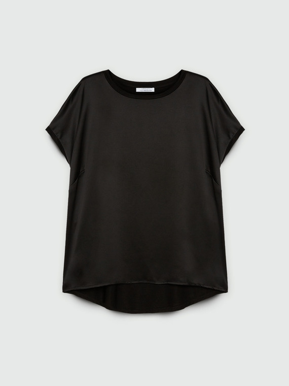 Bluse aus Satin und Jersey