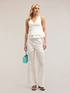 Wide-leg broderie anglaise trousers image number 0