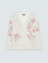 Openwork knit top with floral print image number 4