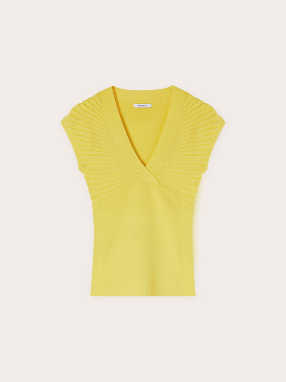 T-shirt en maille plissée