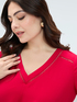Viscose blouse with knot at the bottom image number 4