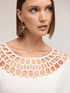 Tricou din jersey cu prelucrare efect dantelă image number 3