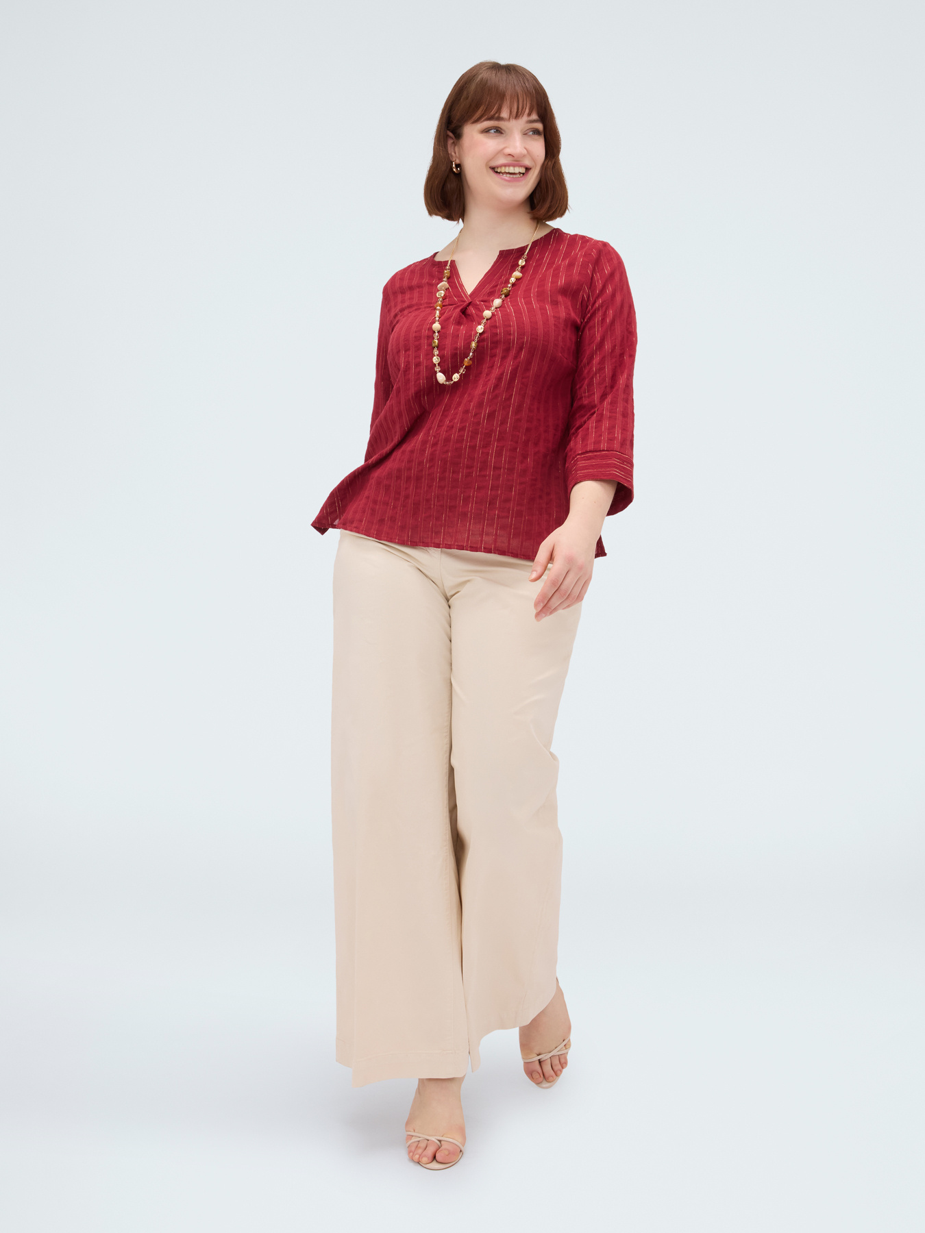 Gestreifte Bluse aus Baumwolle image number 1