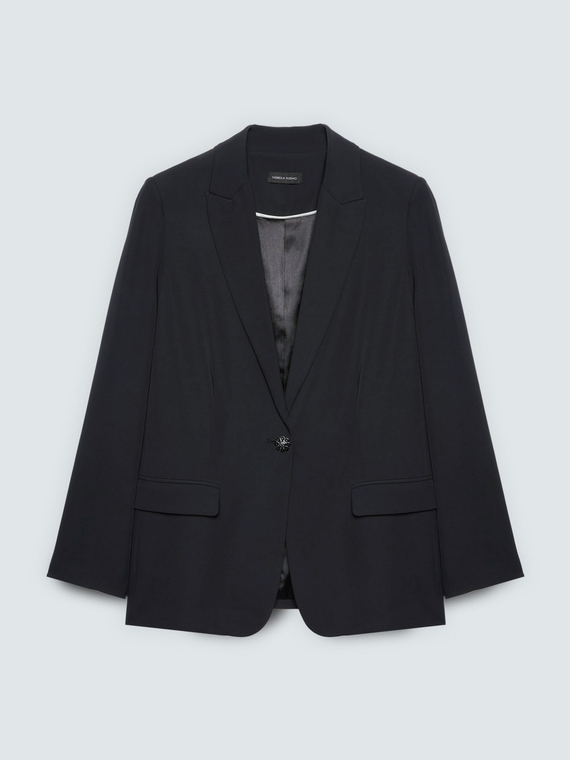 Strukturierter Blazer mit Schmuckknopf