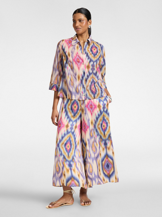 Printed viscose trousers