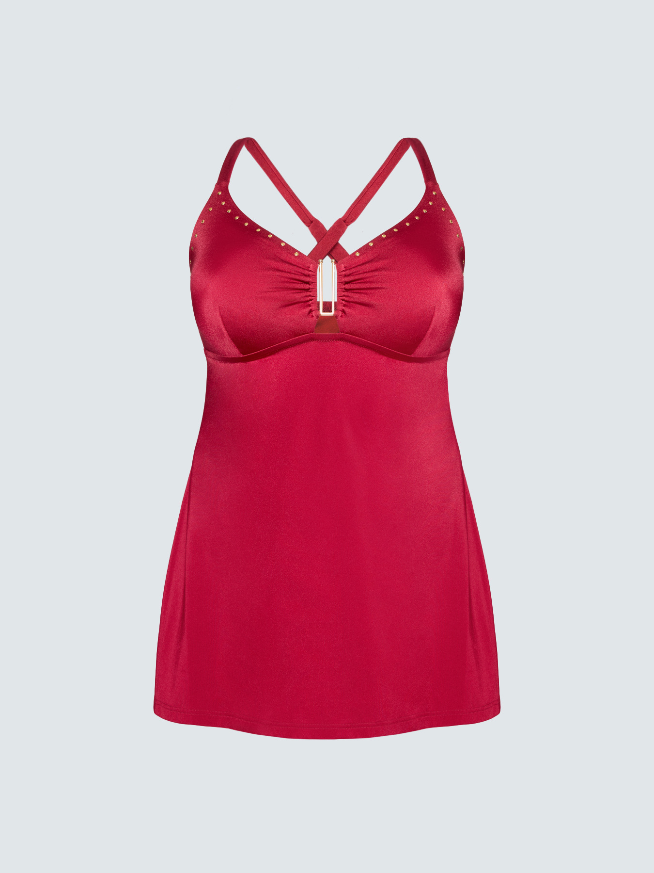 Tankini-Top mit goldenem Muster und Cut-outs image number 5