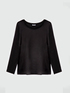 Long-sleeved dual fabric T-shirt image number 4