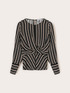 Striped wrap blouse image number 4