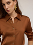 Satin shirt with eyelets image number 3