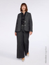 Jeans wide leg con bottone gioiello image number 0