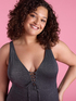 Black lurex one-piece swimsuit image number 5