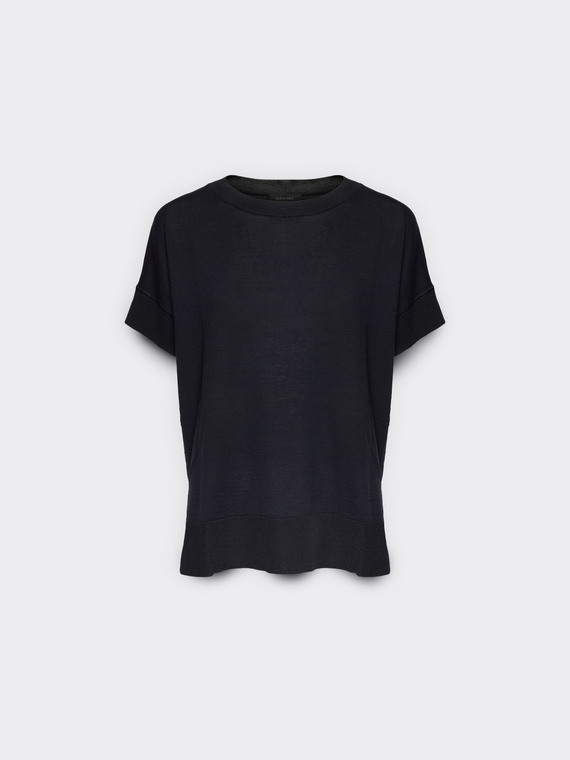 T-shirt de mangas curtas em mistura de viscose