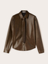 Shirt with tie in coated fabric image number 4