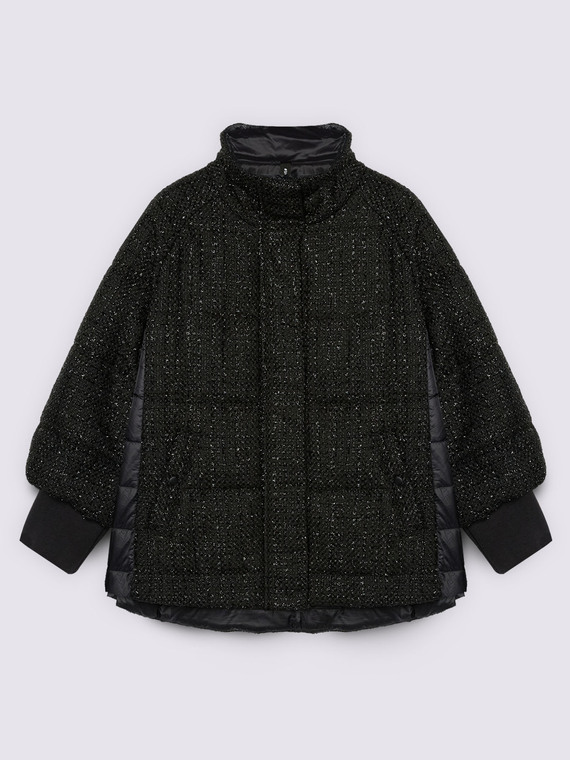 Two-material design down jacket