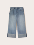 Cropped-Jeans mit weitem Bein image number 4