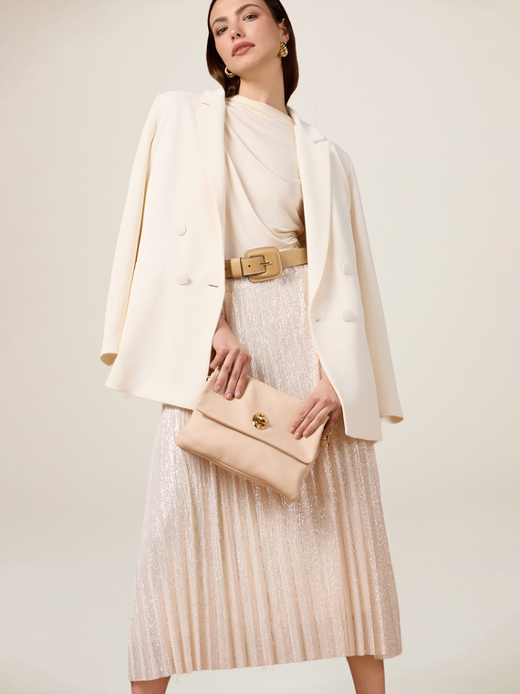 Pleated lurex skirt