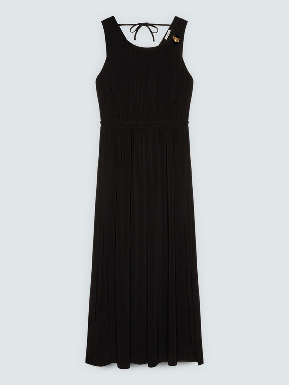 Langes Jerseykleid mit R&uuml;ckenausschnitt