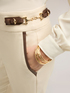 Regular pants with side buckle detail image number 3