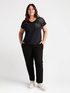 T-shirt with floral embroidery image number 2