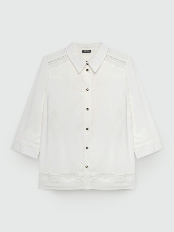 Camicia con bordi a-jour