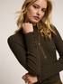 Ribbed turtleneck sweater with jewel buttons image number 0