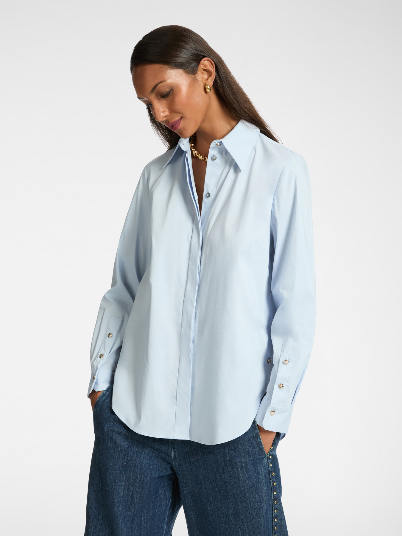 Loose poplin shirt image number 2