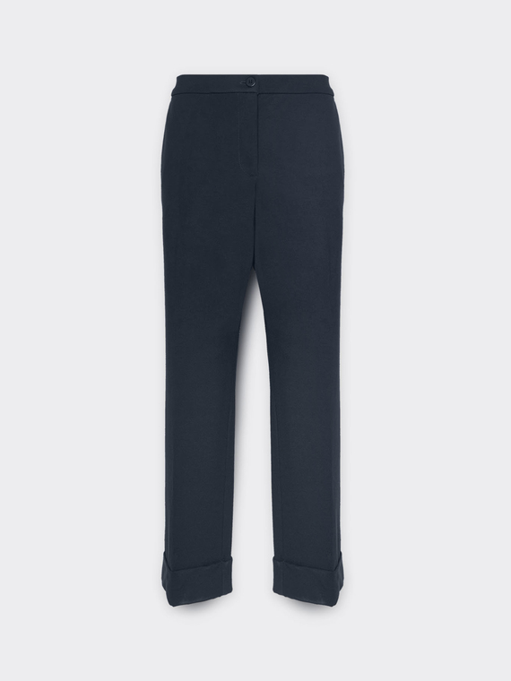 Pantaloni gamba larga con risvolto