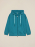 Cotton blend hoodie with zip image number 3