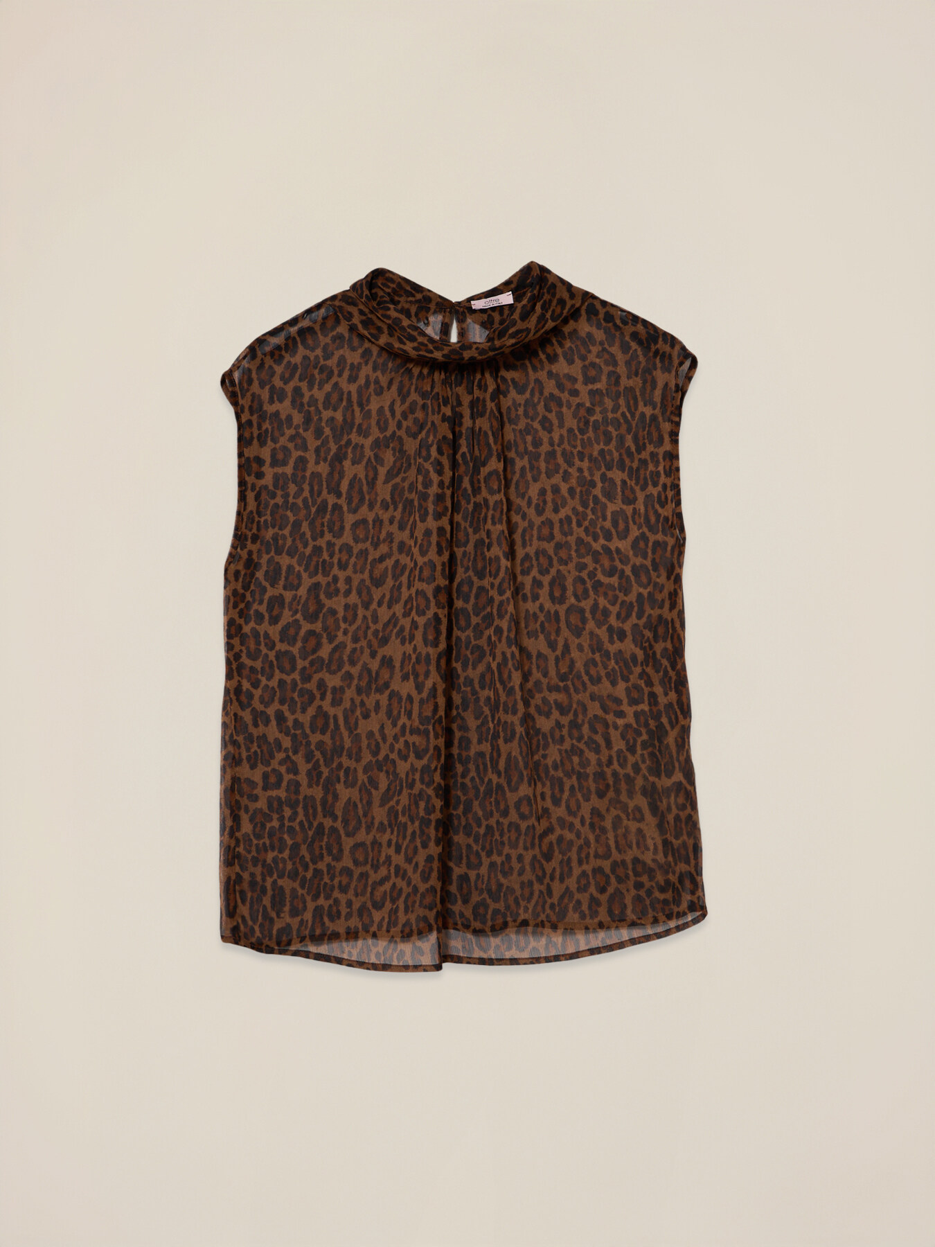 Blusa animalier in tessuto cr&ecirc;pe image number 3