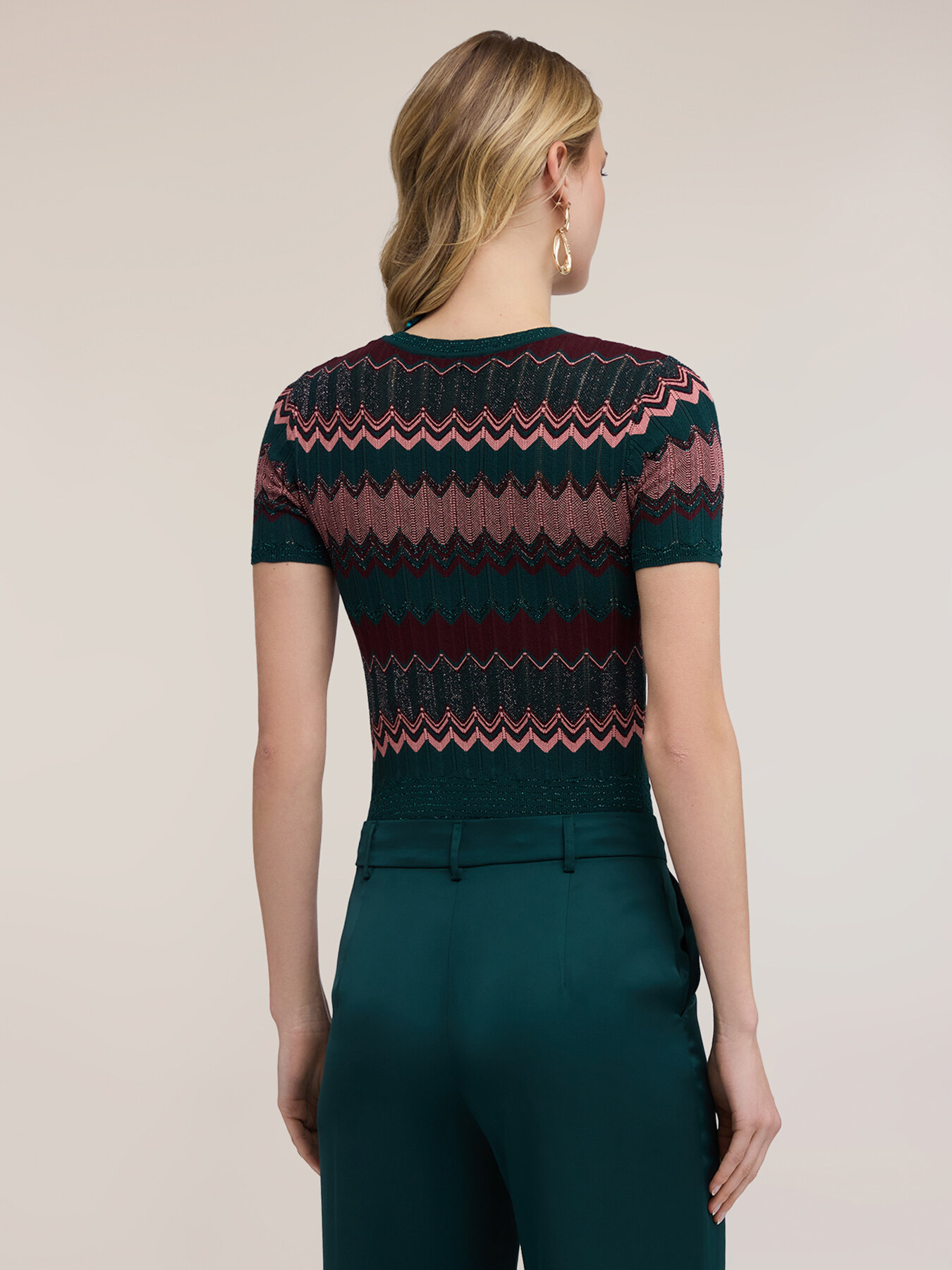 Lurex blend chevron pattern sweater image number 1