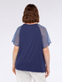 Two-material T-shirt with print image number 1