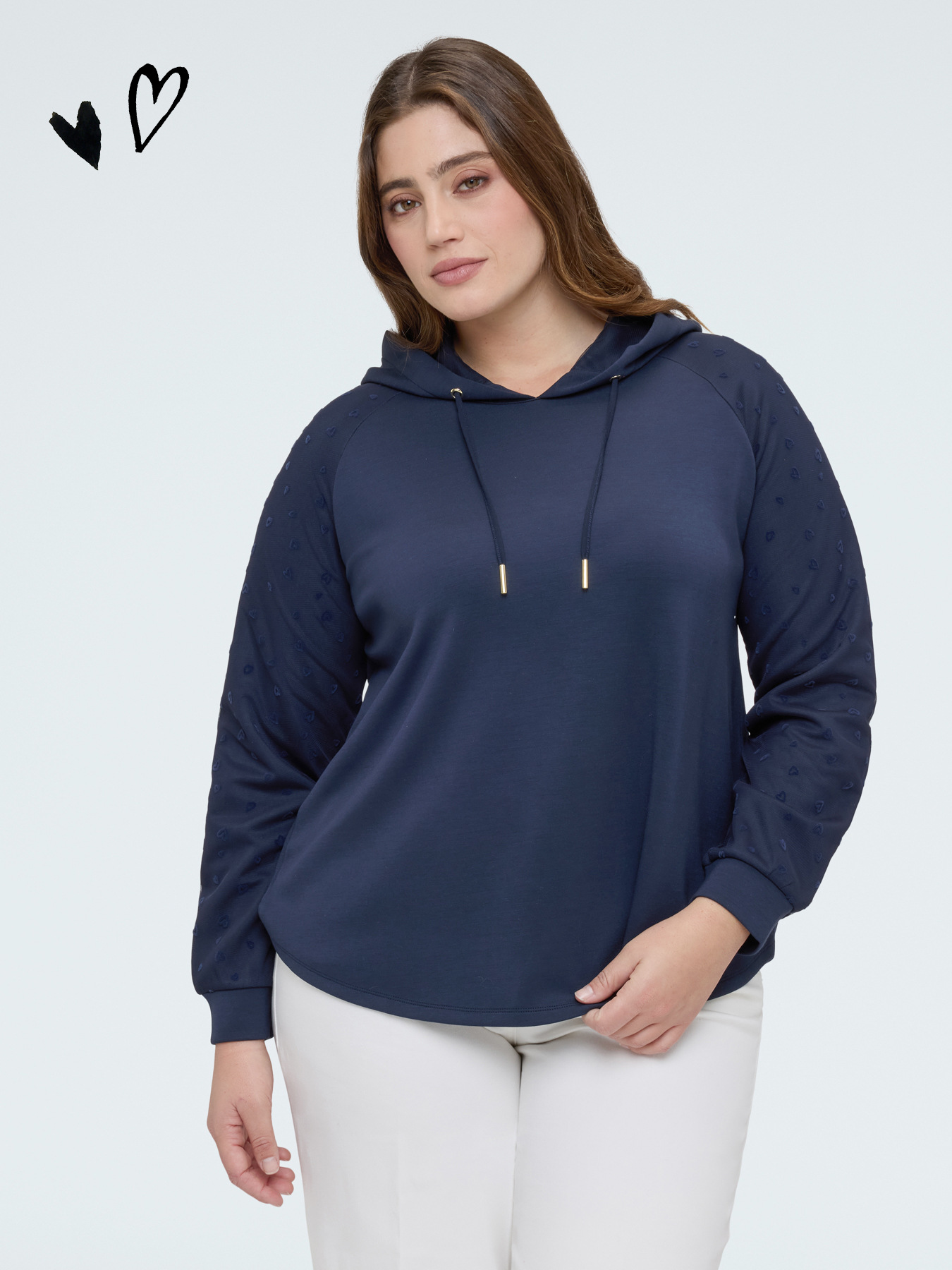 Kapuzenpullover mit Herzchen-&Auml;rmeln image number 0
