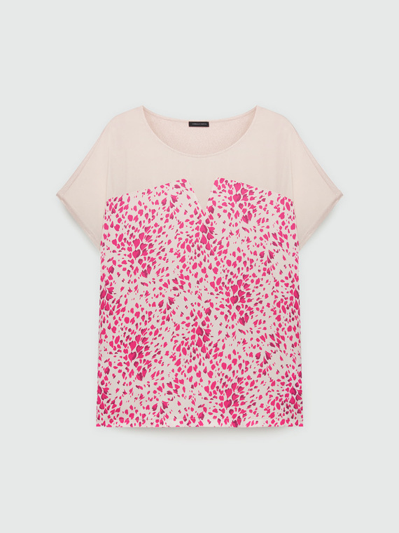 T-Shirt aus zwei Stoffen