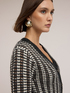 Cropped perforated mixed lurex cardigan image number 3