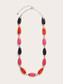 Long necklace with resin stones image number 1