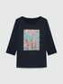 T-Shirt mit Blumendruck und Pailletten image number 4