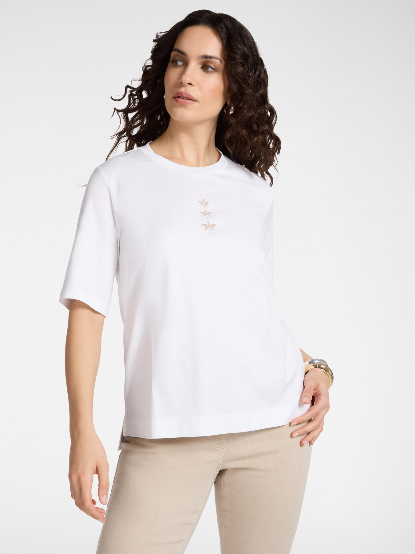 Cotton t-shirt with dragonflies image number 0