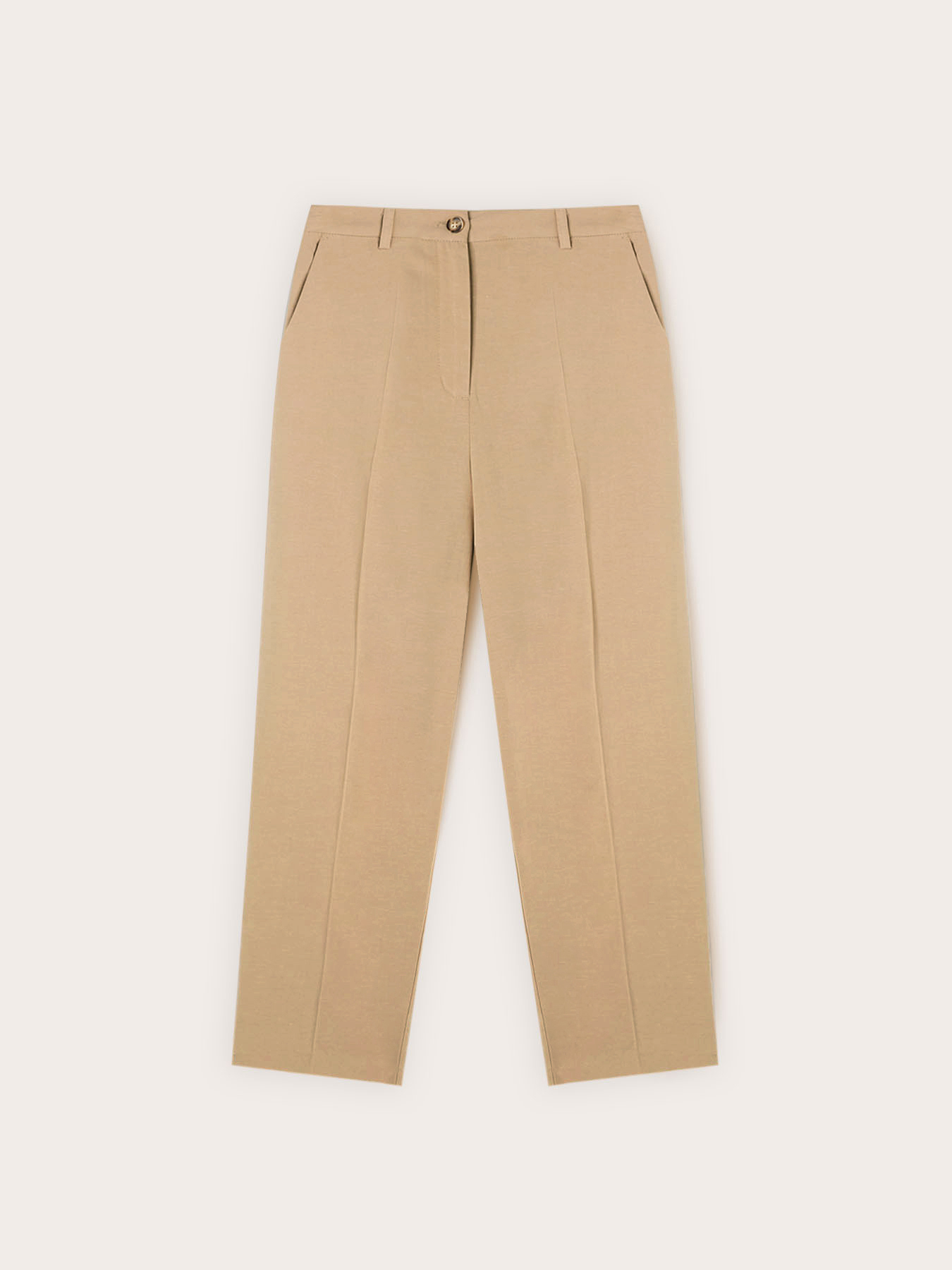 Pantaloni regular din in amestecat cu lyocell image number 3
