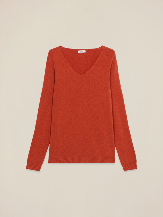 Pull en mélange de viscose avec col en V