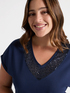 T-shirt with embroidered neckline image number 3