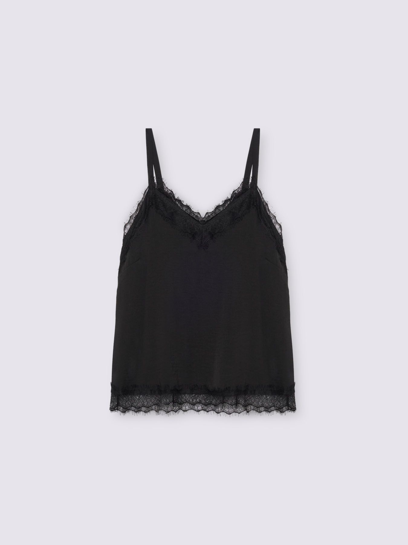 Top en satin avec d&eacute;tails en dentelle image number 4