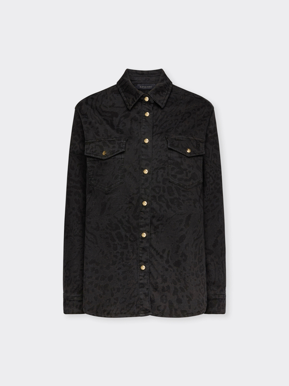 Chemise imprimé animal en denim