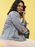 Denim jacket with floral sequin embroidery image number 4