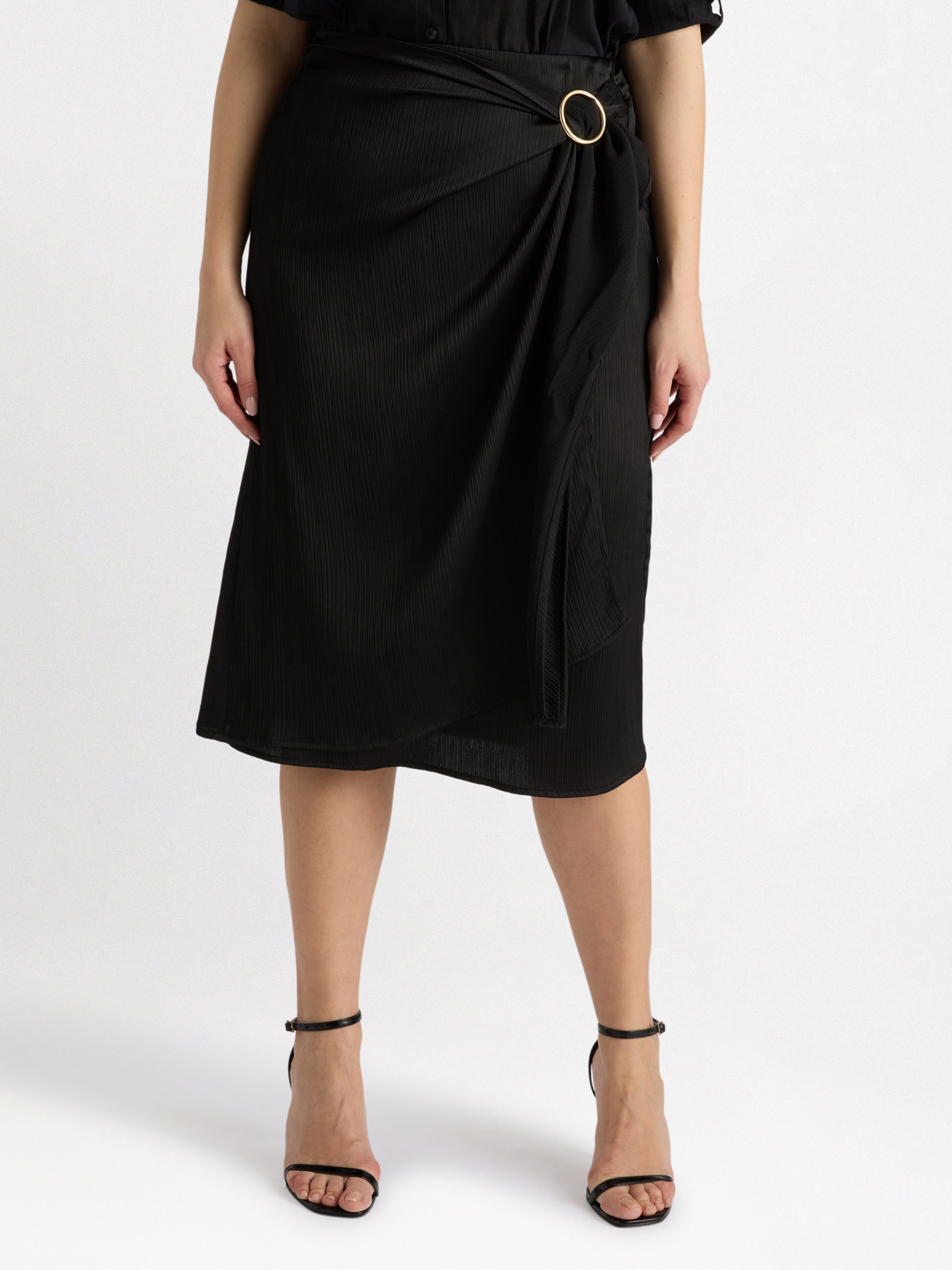 Wrap skirt with buckle image number 0
