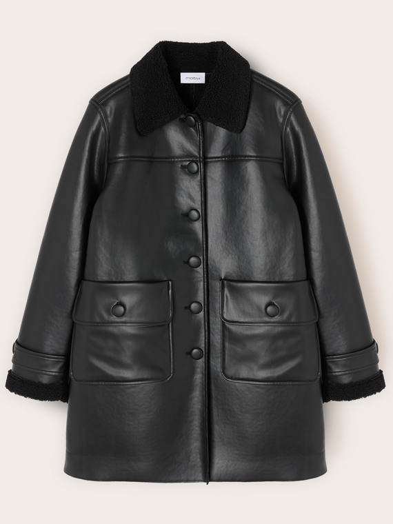 Shearling effect coat